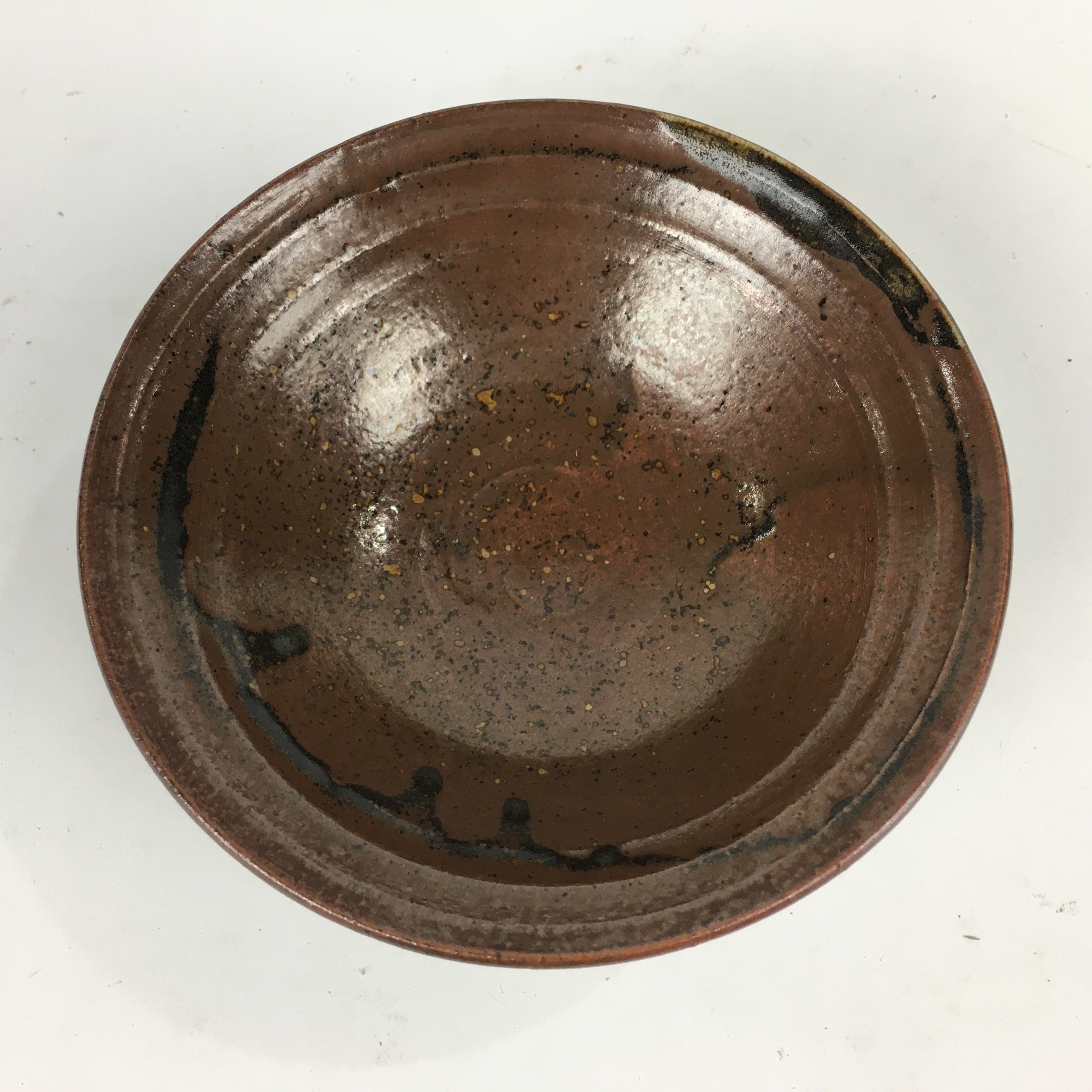 Japanese Ceramic Kyo Ware Tea Ceremony Green Tea Bowl Vtg Brown Chawan GTB842