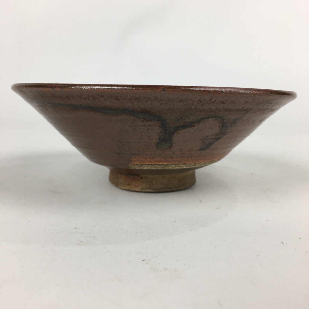 Japanese Ceramic Kyo Ware Tea Ceremony Green Tea Bowl Vtg Brown Chawan GTB842