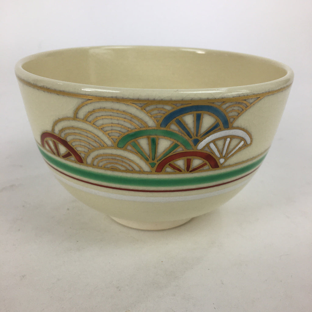 Japanese Ceramic Kyo Ware Tea Ceremony Green Tea Bowl Vtg Chawan GTB858