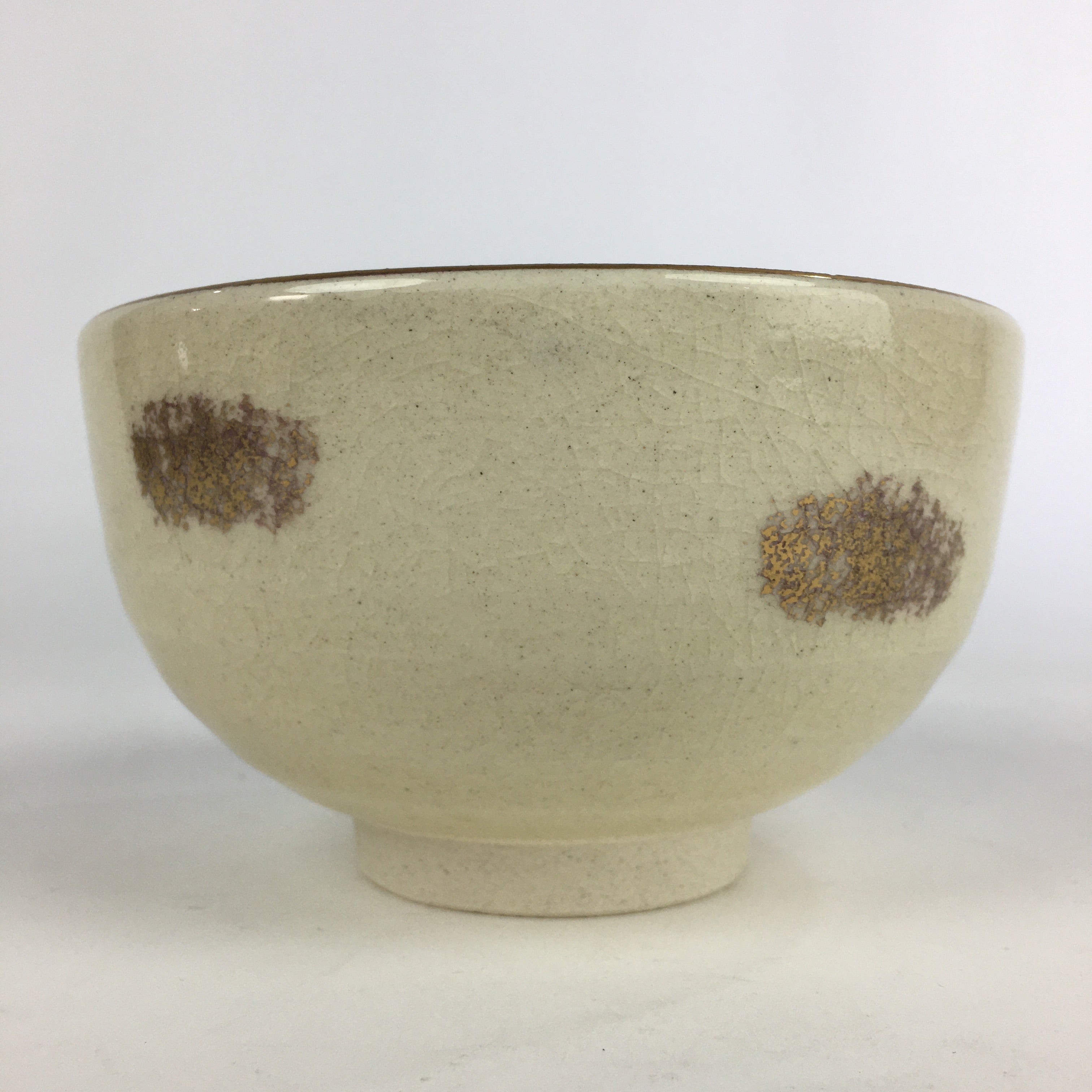 Japanese Ceramic Kyo Ware Tea Ceremony Green Tea Bowl Vtg Chawan GTB923