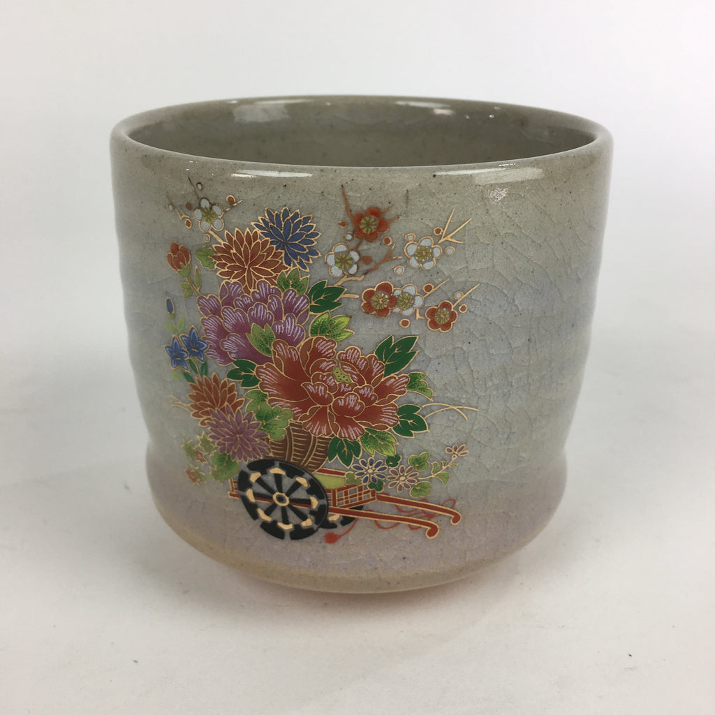 Japanese Ceramic Kyo ware Tea Ceremony Green Tea Bowl Vtg Chawan GTB918