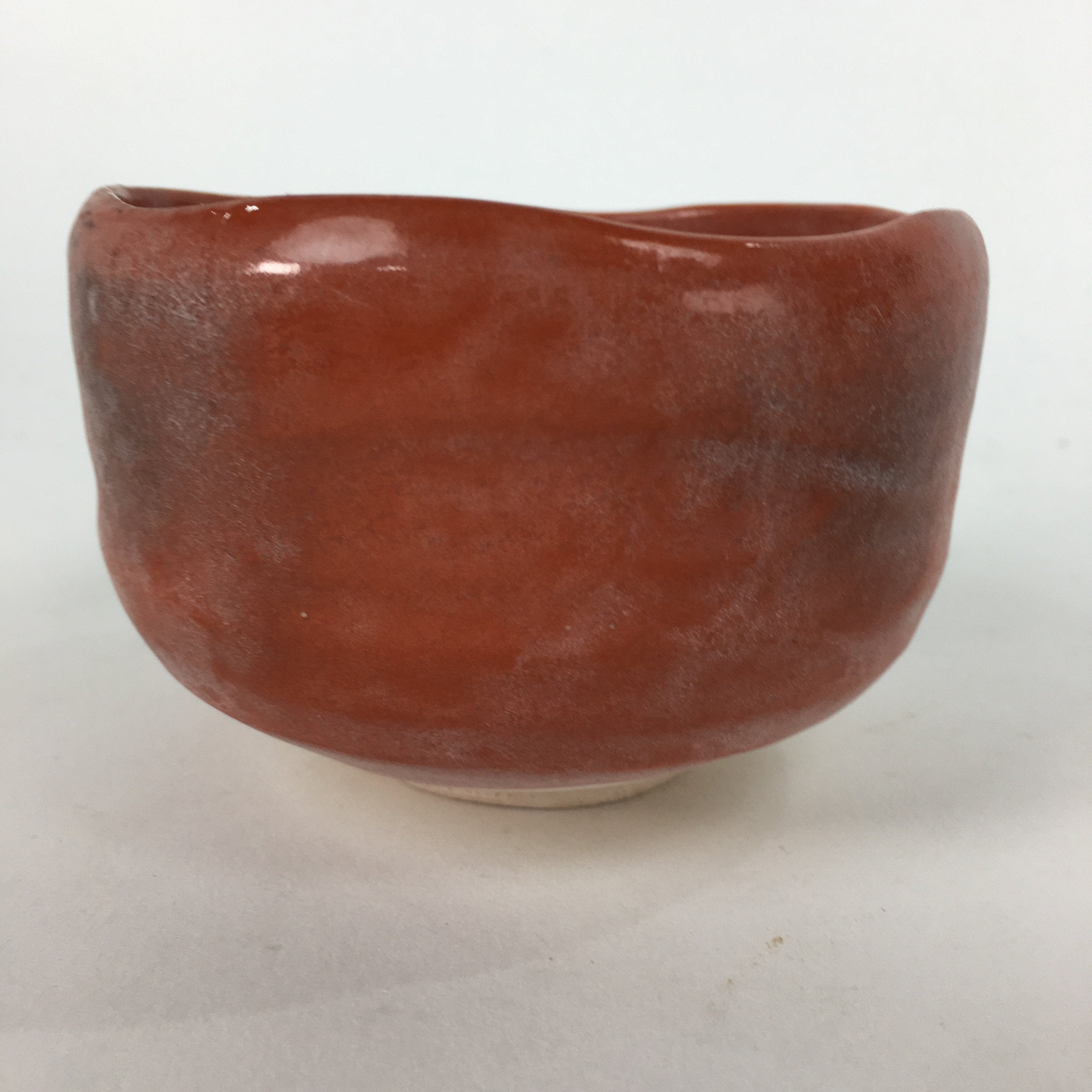 Japanese Ceramic Kyoto Raku ware Tea Ceremony Bowl Vtg Akaraku Red GTB756