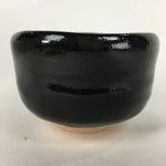 Japanese Ceramic Kyoto Raku ware Tea Ceremony Bowl Vtg Kuroraku Black GTB755