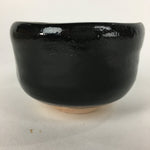 Japanese Ceramic Kyoto Raku ware Tea Ceremony Bowl Vtg Kuroraku Black GTB755
