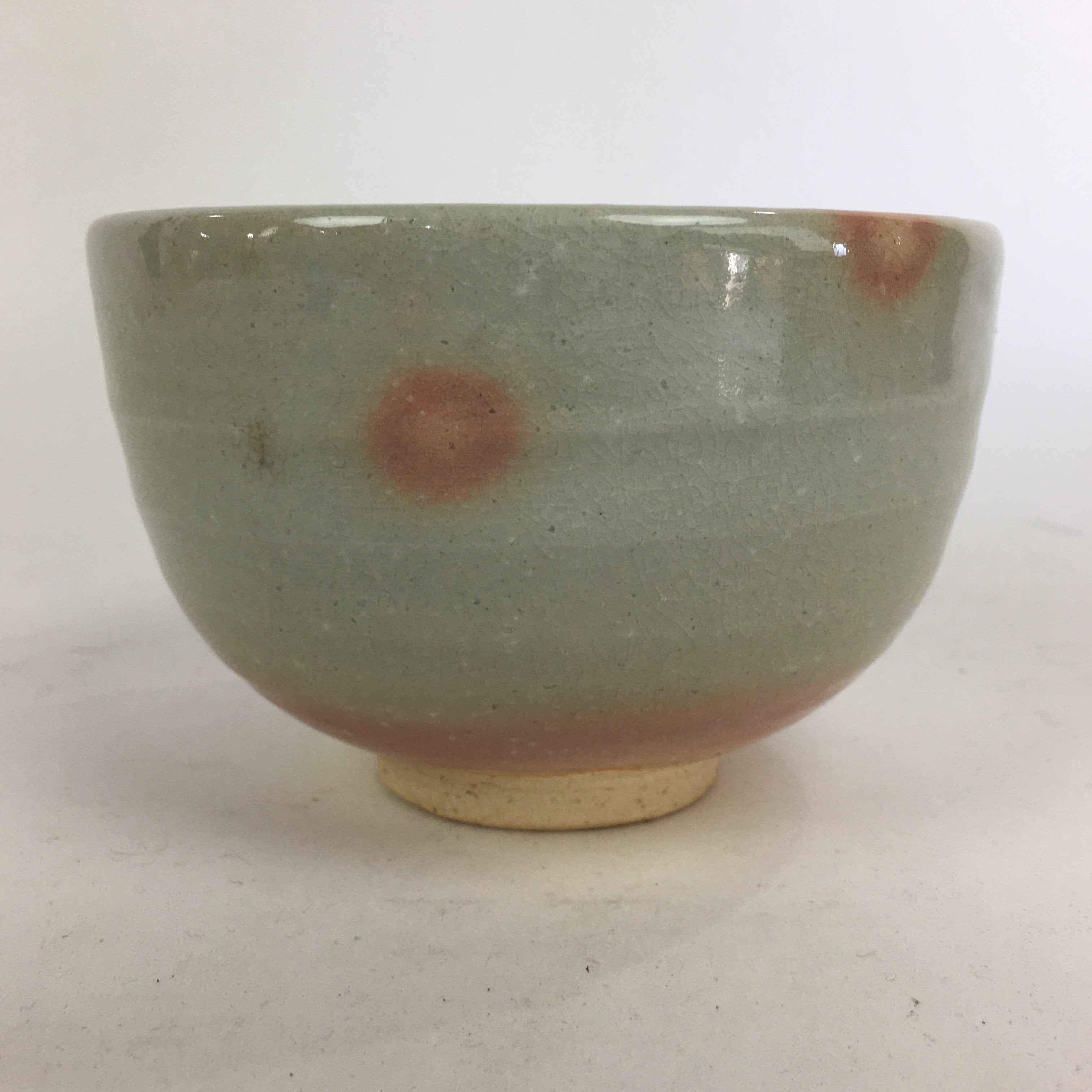 Japanese Ceramic Kyoto Shimizu Ware Tea Ceremony Bowl Vtg White Pink Glaze GTB75