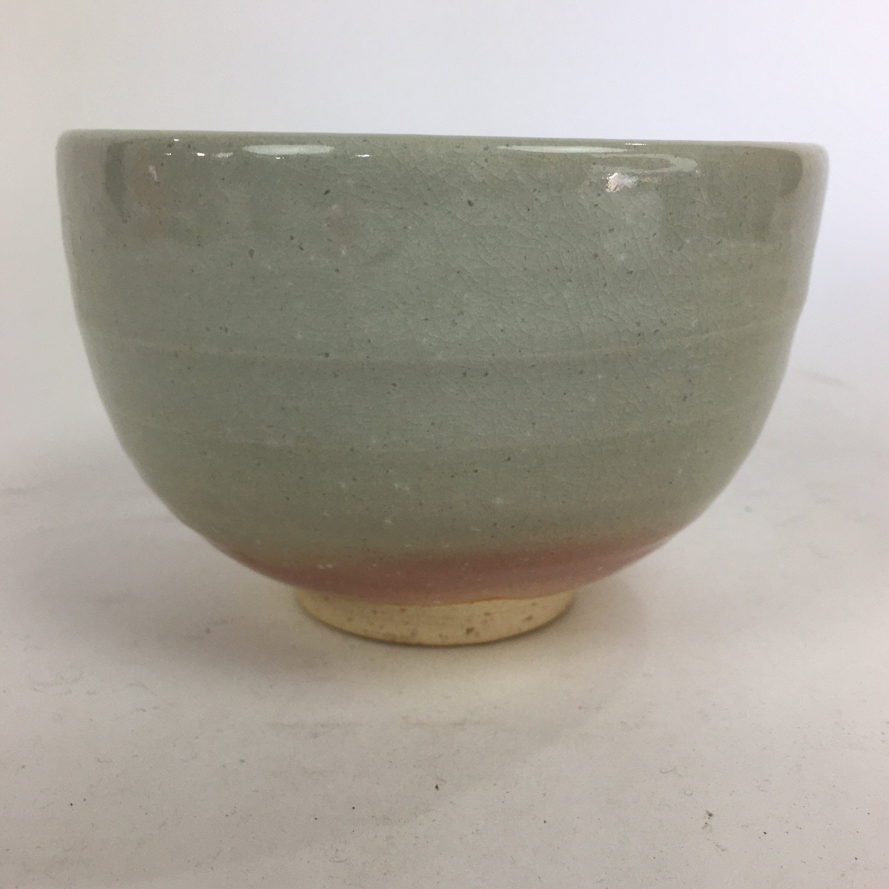 Japanese Ceramic Kyoto Shimizu Ware Tea Ceremony Bowl Vtg White Pink Glaze GTB75