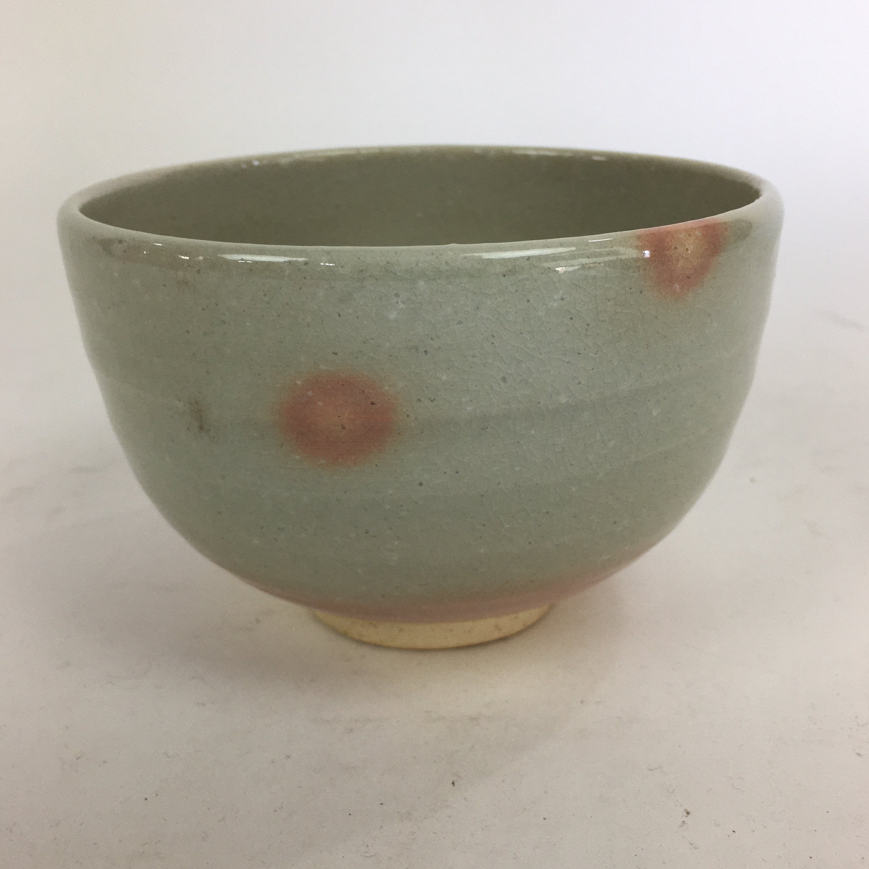 Japanese Ceramic Kyoto Shimizu Ware Tea Ceremony Bowl Vtg White Pink Glaze GTB75