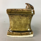Japanese Ceramic Ladle Rest Lid Stand Tea Ceremony Vtg Futaoki Brown TG107