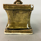 Japanese Ceramic Ladle Rest Lid Stand Tea Ceremony Vtg Futaoki Brown TG107