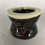 Japanese Ceramic Ladle Rest Lid Stand Tea Ceremony Vtg Futaoki Brown TG115