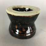 Japanese Ceramic Ladle Rest Lid Stand Tea Ceremony Vtg Futaoki Brown TG115