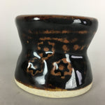 Japanese Ceramic Ladle Rest Lid Stand Tea Ceremony Vtg Futaoki Brown TG115