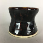 Japanese Ceramic Ladle Rest Lid Stand Tea Ceremony Vtg Futaoki Brown TG115