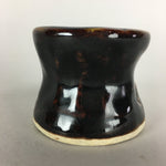 Japanese Ceramic Ladle Rest Lid Stand Tea Ceremony Vtg Futaoki Brown TG115