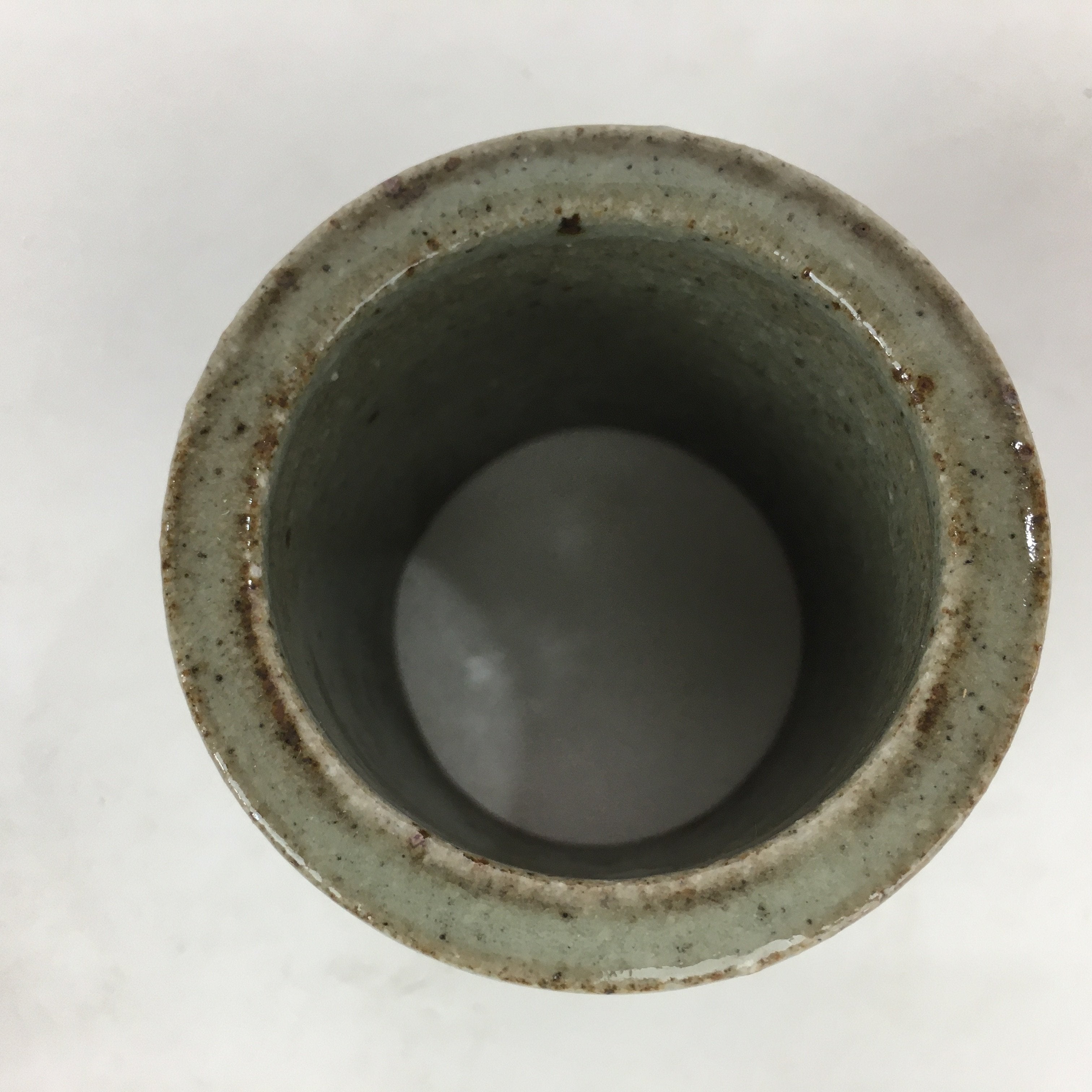 Japanese Ceramic Ladle Rest Lid Stand Tea Ceremony Vtg Futaoki Deers Gray TG146