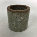 Japanese Ceramic Ladle Rest Lid Stand Tea Ceremony Vtg Futaoki Deers Gray TG146