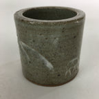 Japanese Ceramic Ladle Rest Lid Stand Tea Ceremony Vtg Futaoki Deers Gray TG146