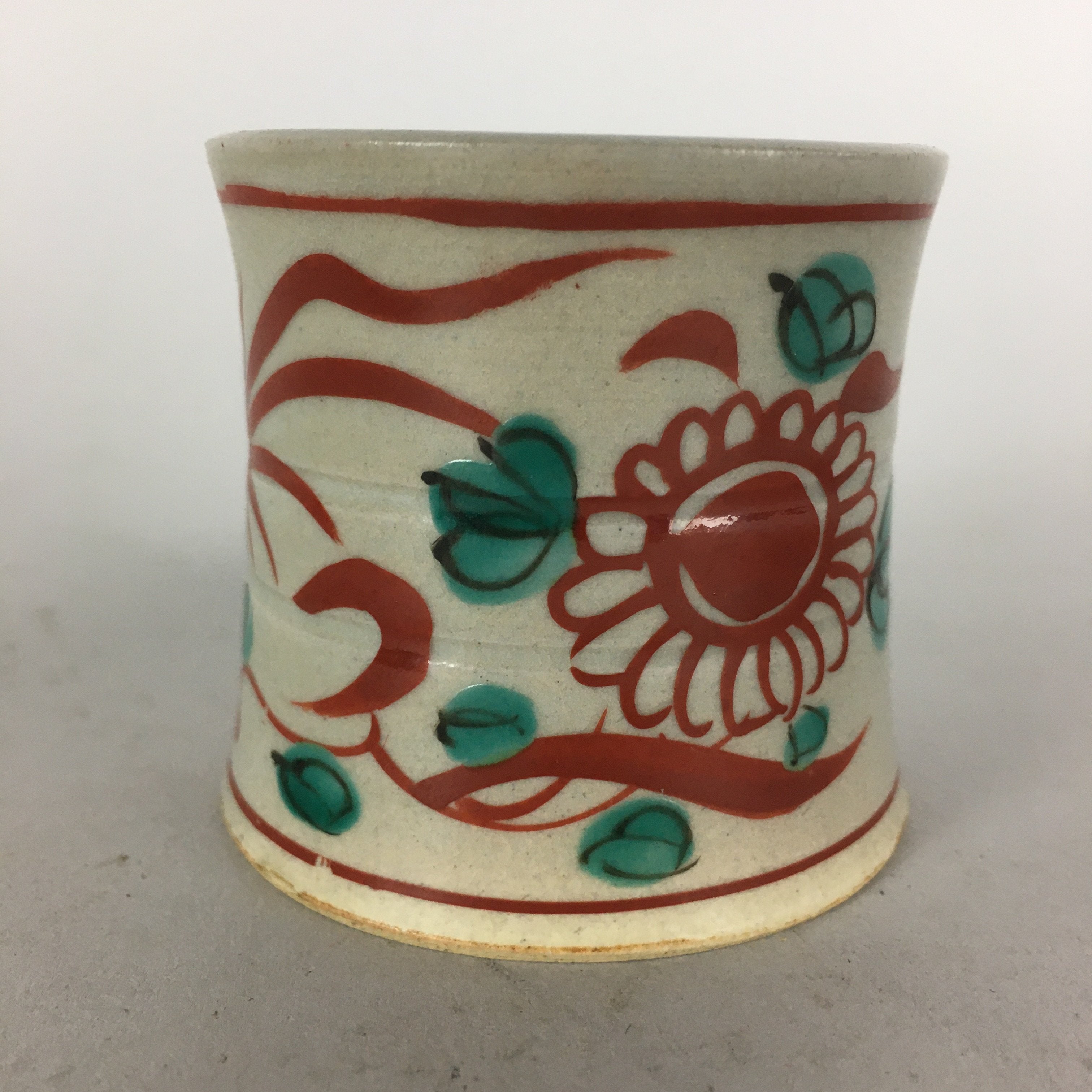 Japanese Ceramic Ladle Rest Lid Stand Tea Ceremony Vtg Futaoki Flower TG116