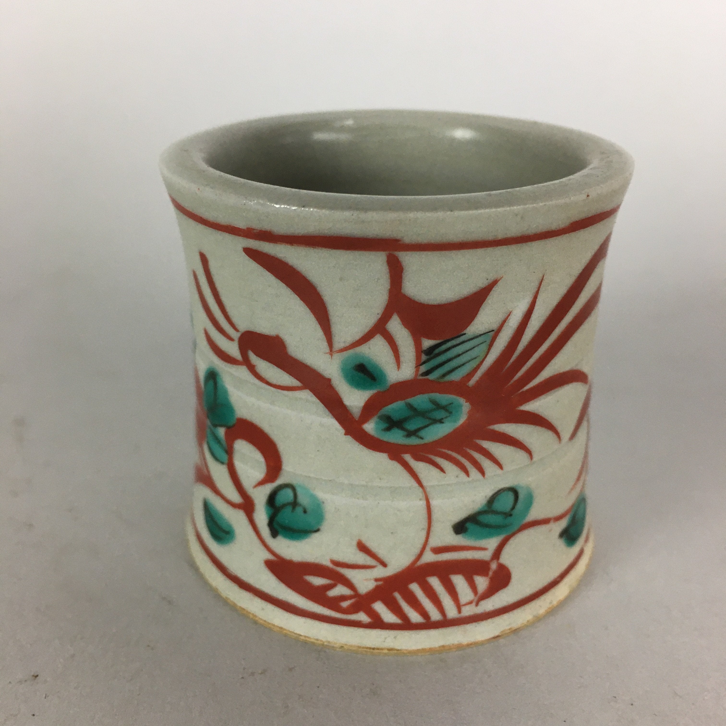 Japanese Ceramic Ladle Rest Lid Stand Tea Ceremony Vtg Futaoki Flower TG116