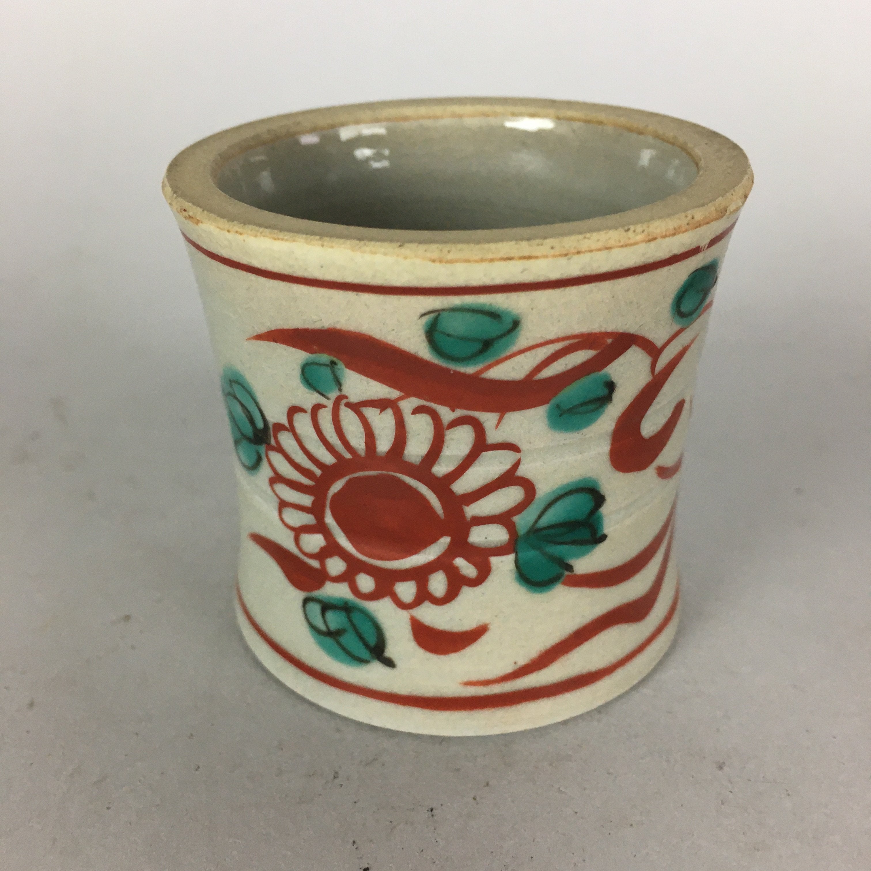 Japanese Ceramic Ladle Rest Lid Stand Tea Ceremony Vtg Futaoki Flower TG116