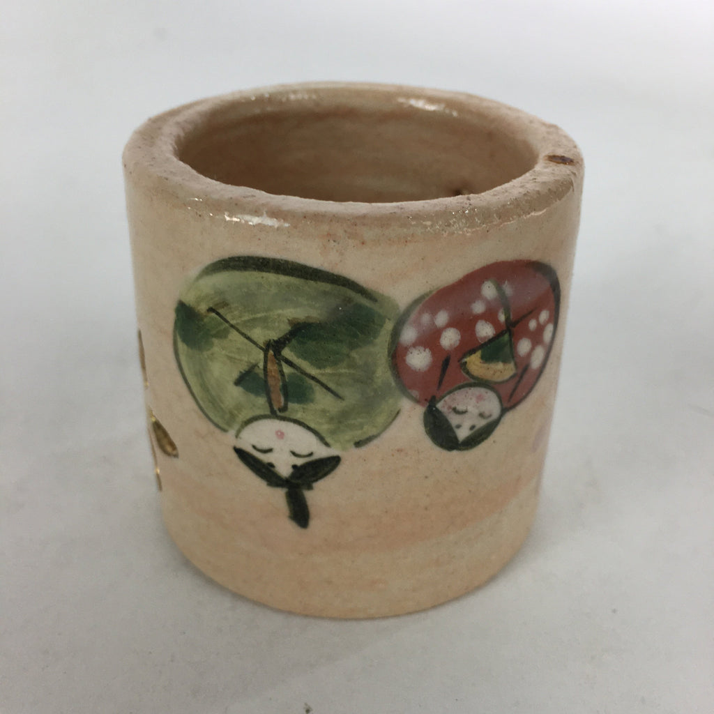 Japanese Ceramic Ladle Rest Lid Stand Tea Ceremony Vtg Futaoki Hina Doll TG145