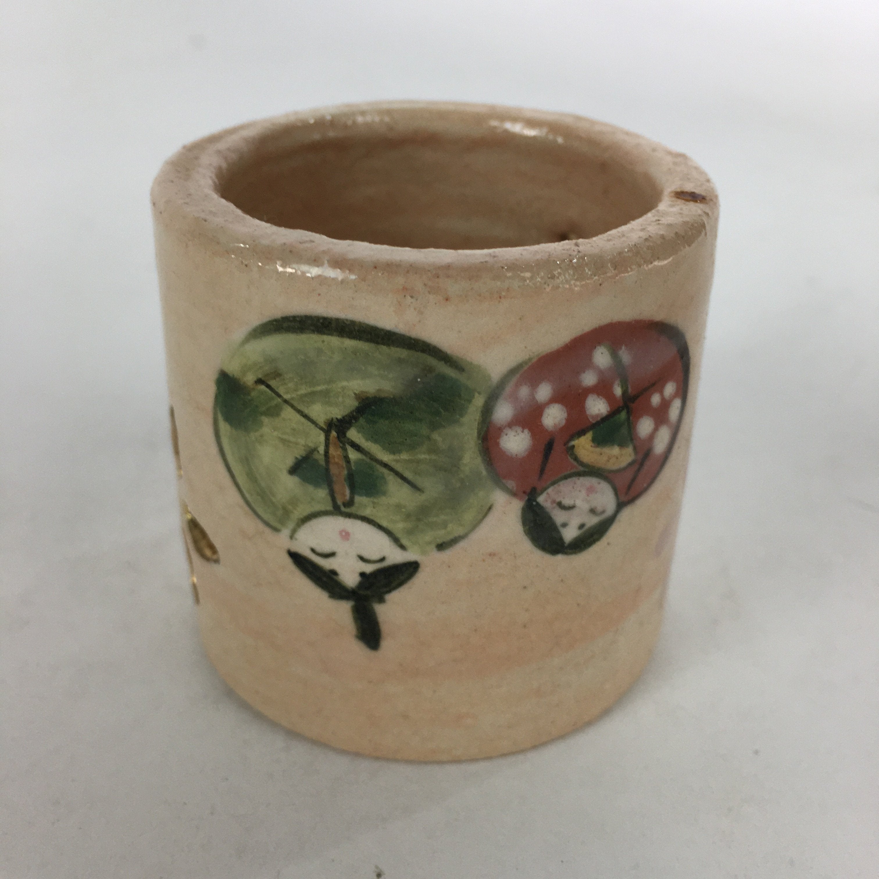 Japanese Ceramic Ladle Rest Lid Stand Tea Ceremony Vtg Futaoki Hina Doll TG145