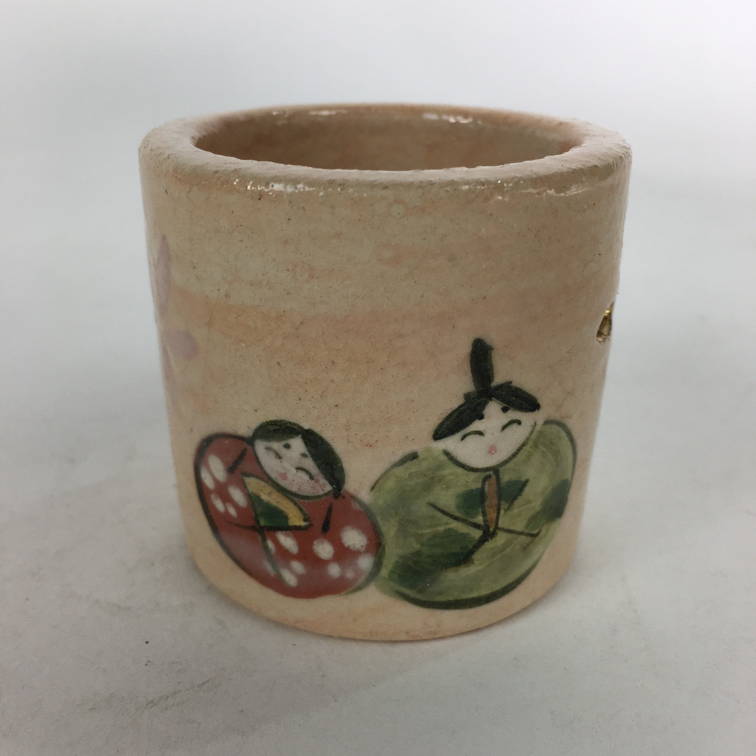 Japanese Ceramic Ladle Rest Lid Stand Tea Ceremony Vtg Futaoki Hina Doll TG145