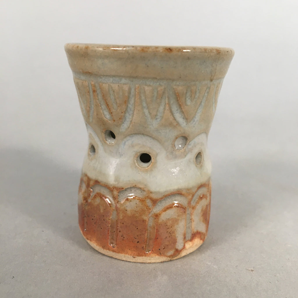 Japanese Ceramic Ladle Rest Lid Stand Tea Ceremony Vtg Futaoki TG113