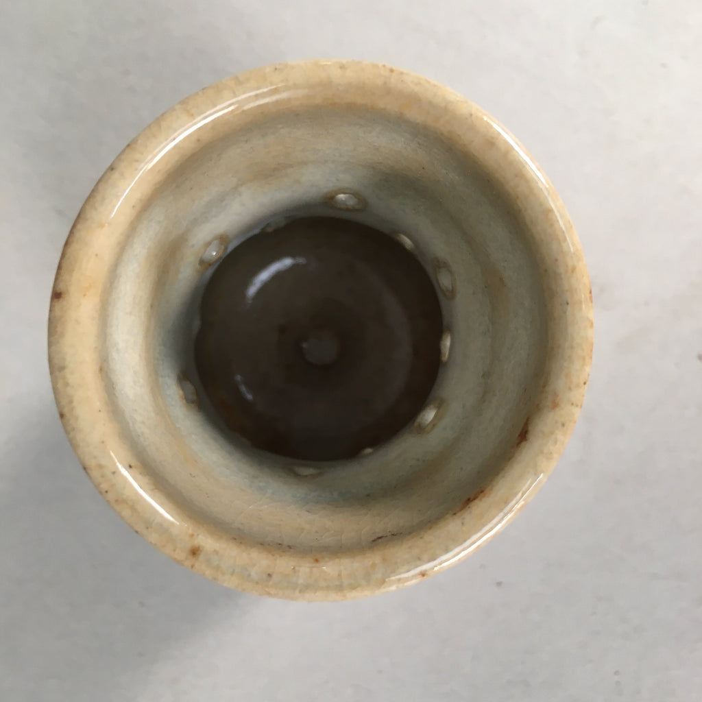 Japanese Ceramic Ladle Rest Lid Stand Tea Ceremony Vtg Futaoki TG113
