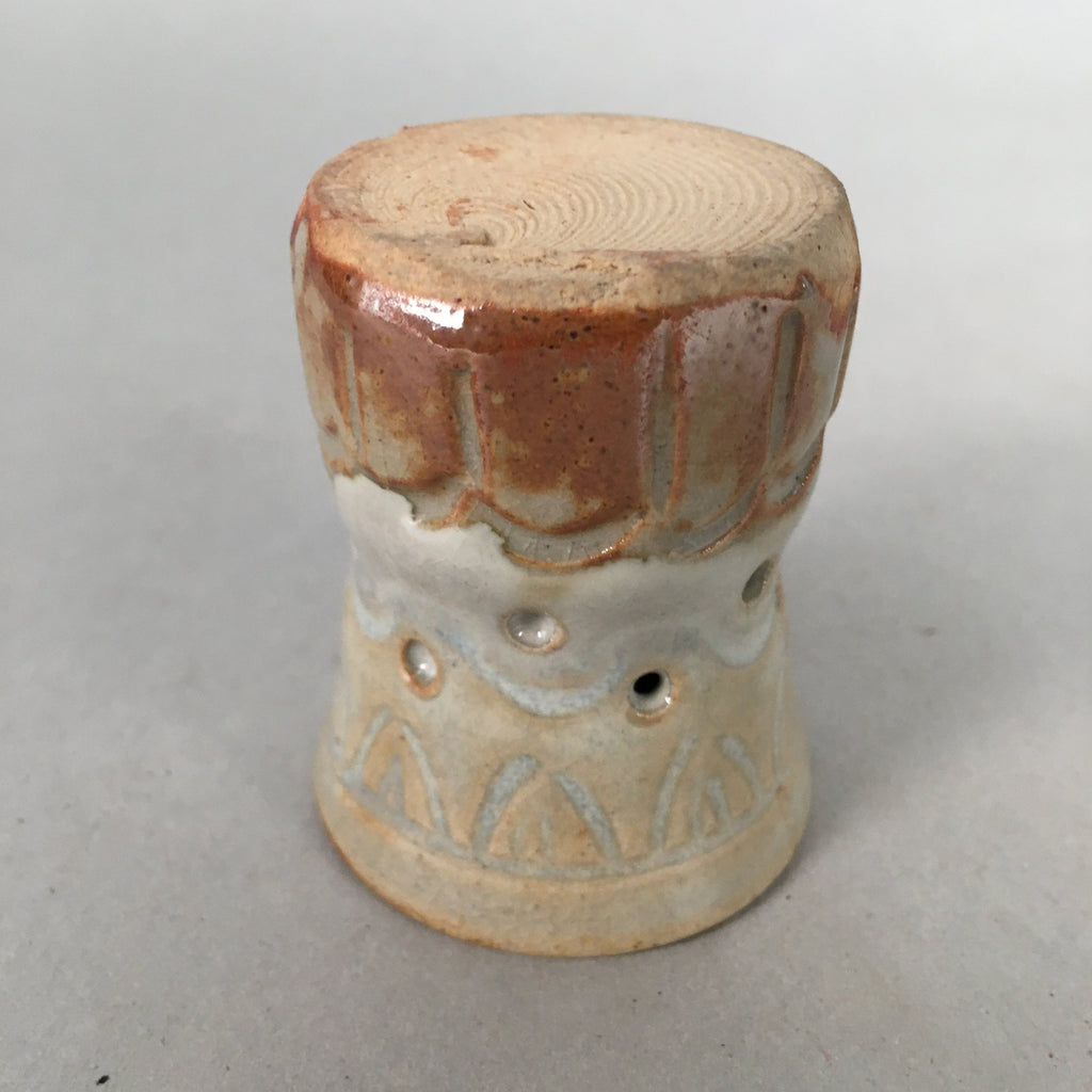 Japanese Ceramic Ladle Rest Lid Stand Tea Ceremony Vtg Futaoki TG113