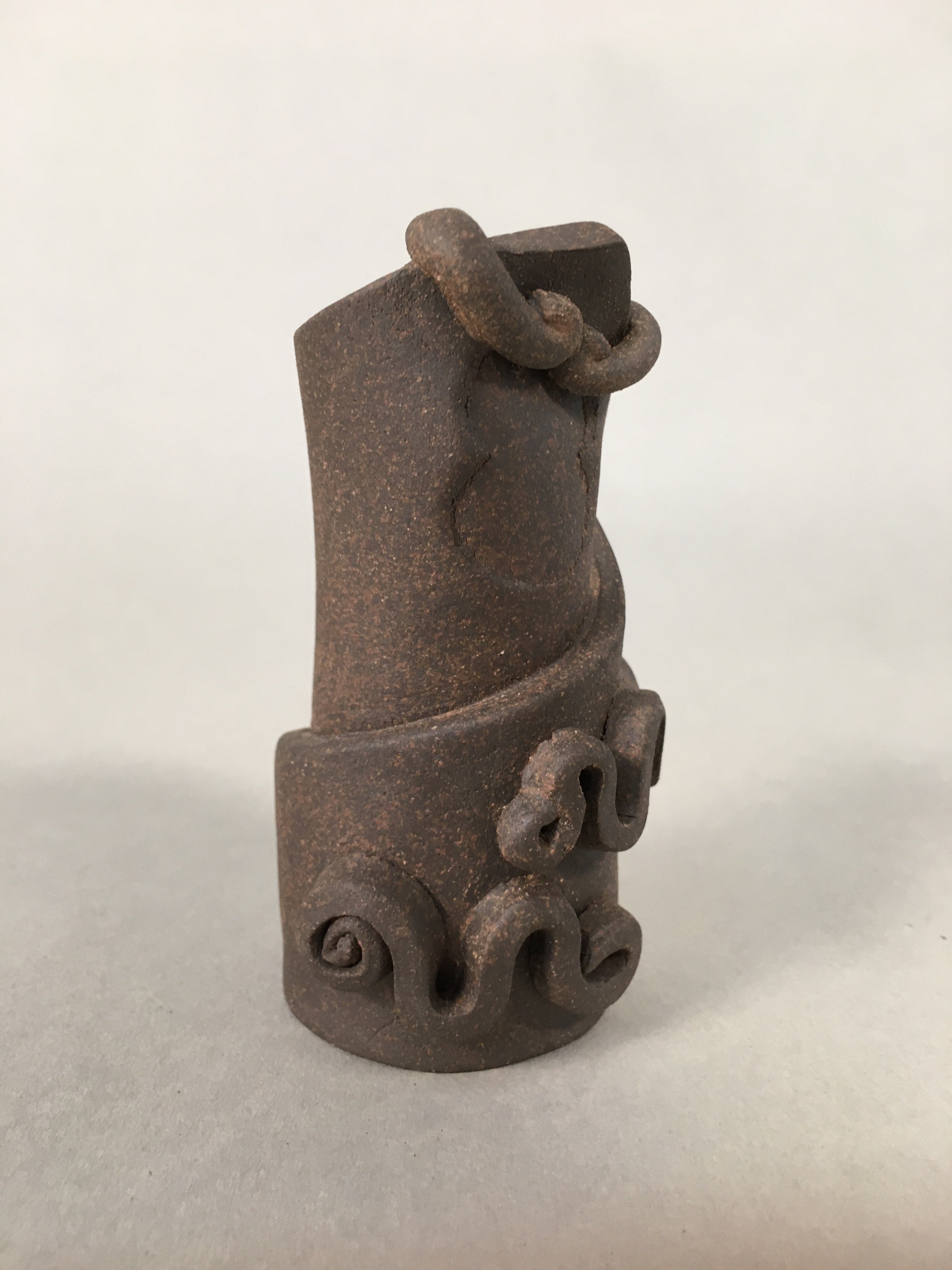 Japanese Ceramic Ladle Rest Lid Stand Tea Ceremony Vtg Futaoki TG114