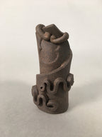 Japanese Ceramic Ladle Rest Lid Stand Tea Ceremony Vtg Futaoki TG114
