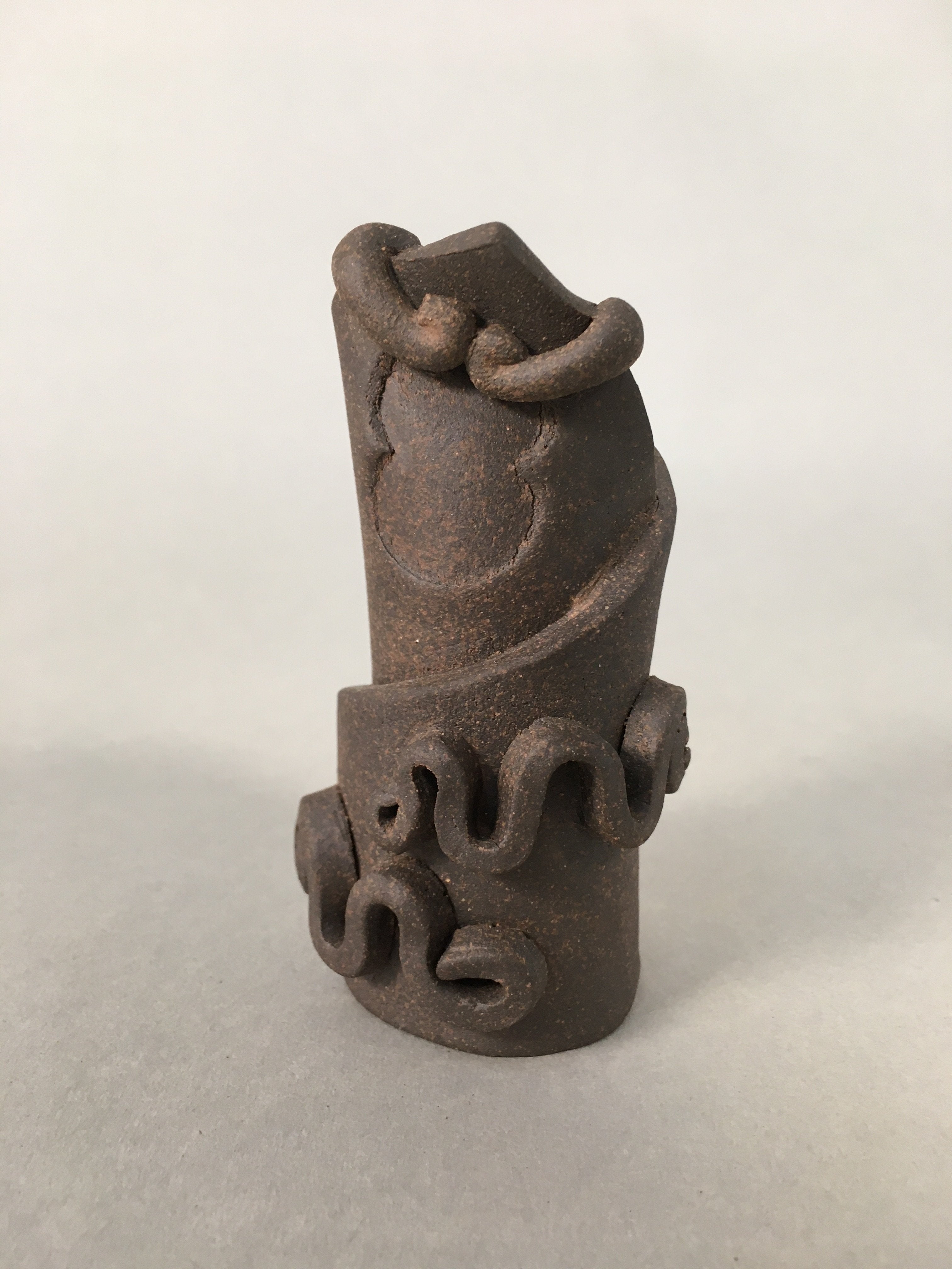 Japanese Ceramic Ladle Rest Lid Stand Tea Ceremony Vtg Futaoki TG114
