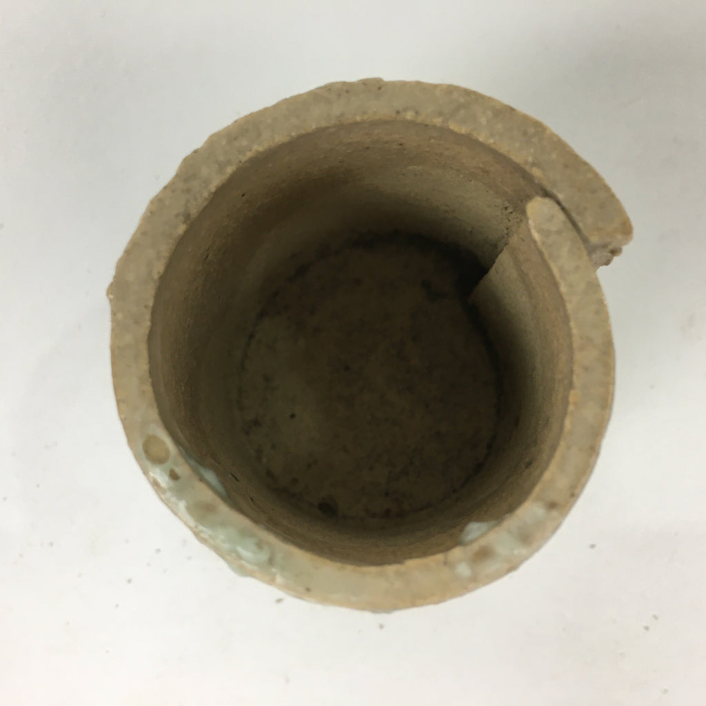 Japanese Ceramic Ladle Rest Lid Stand Tea Ceremony Vtg Futaoki TG172
