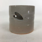 Japanese Ceramic Ladle Rest Lid Stand Tea Ceremony Vtg Petal Gray Futaoki TG157