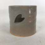 Japanese Ceramic Ladle Rest Lid Stand Tea Ceremony Vtg Petal Gray Futaoki TG157