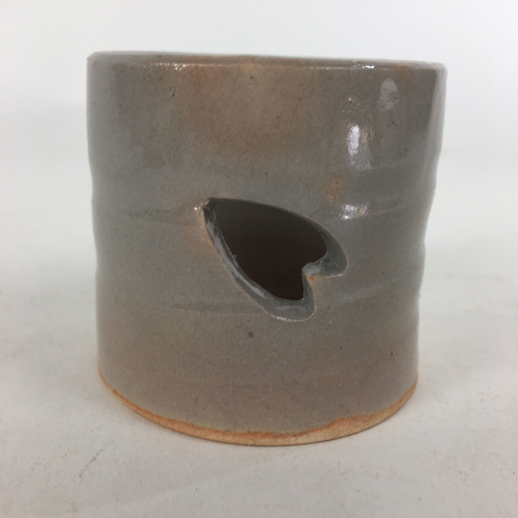 Japanese Ceramic Ladle Rest Lid Stand Tea Ceremony Vtg Petal Gray Futaoki TG157
