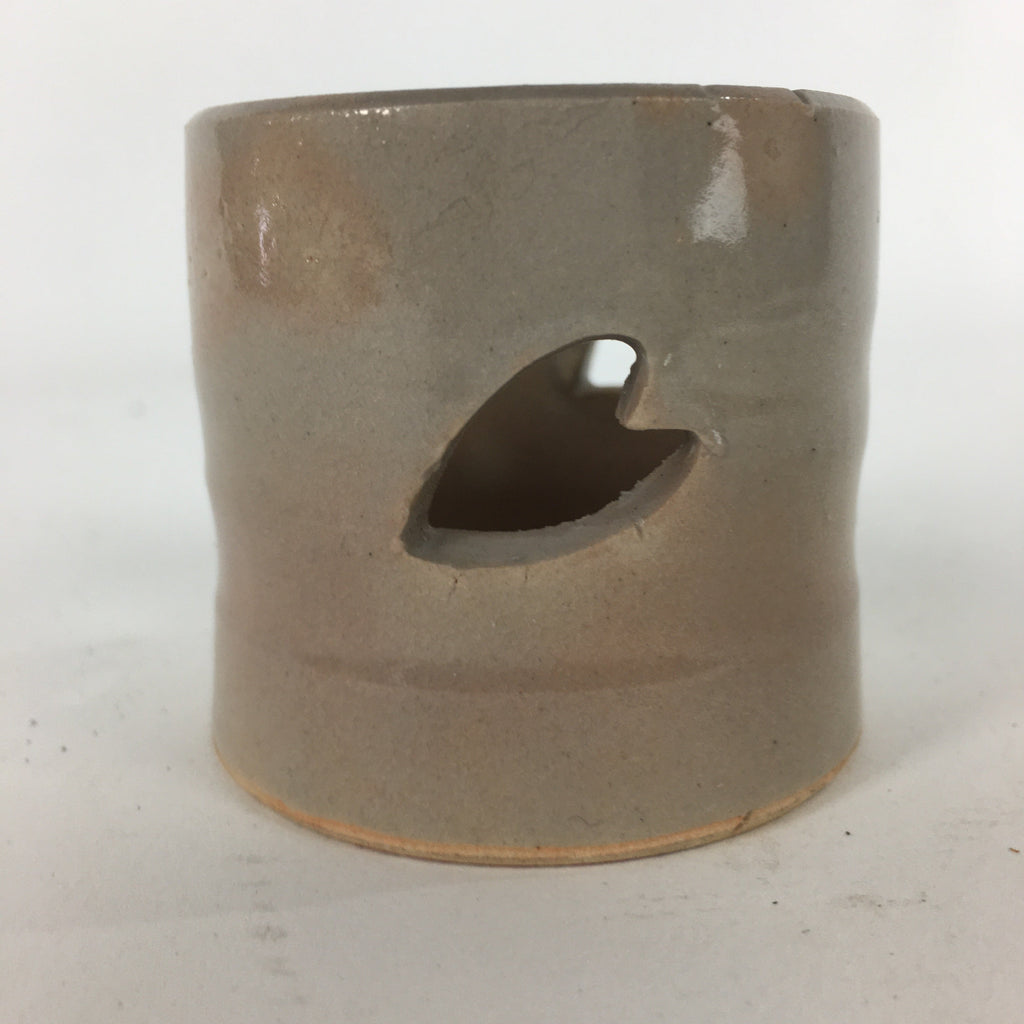 Japanese Ceramic Ladle Rest Lid Stand Tea Ceremony Vtg Petal Gray Futaoki TG163