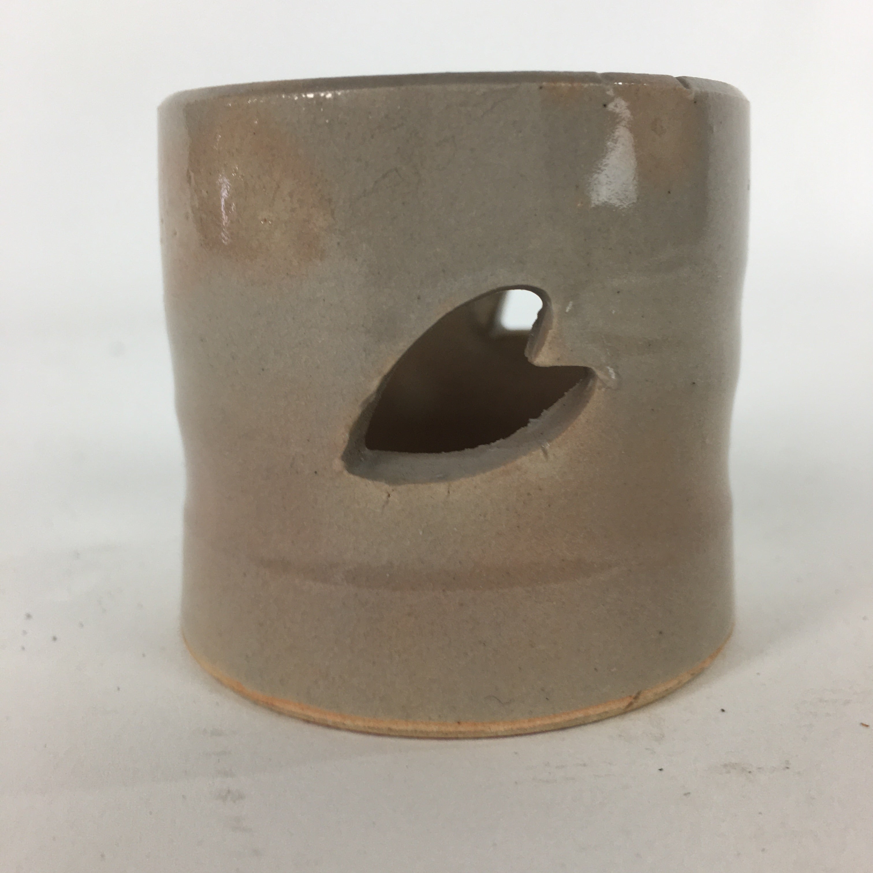 Japanese Ceramic Ladle Rest Lid Stand Tea Ceremony Vtg Petal Gray Futaoki TG163