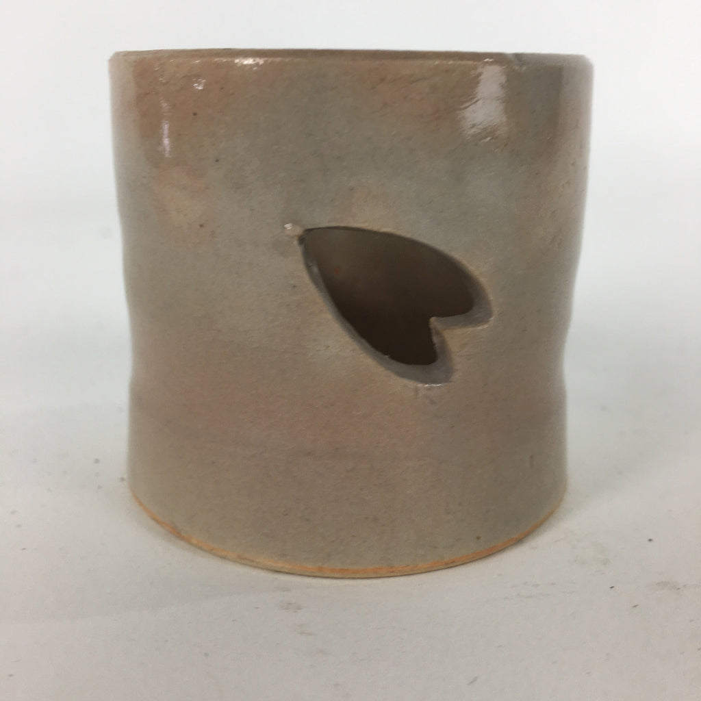 Japanese Ceramic Ladle Rest Lid Stand Tea Ceremony Vtg Petal Gray Futaoki TG163