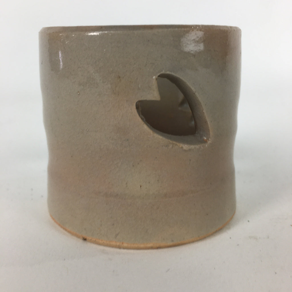 Japanese Ceramic Ladle Rest Lid Stand Tea Ceremony Vtg Petal Gray Futaoki TG163