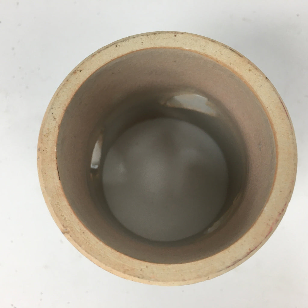 Japanese Ceramic Ladle Rest Lid Stand Tea Ceremony Vtg Petal Gray Futaoki TG163