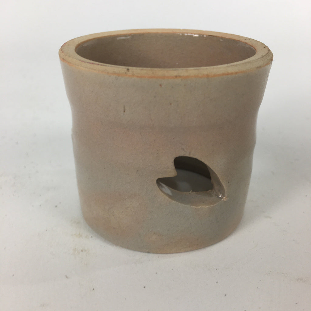 Japanese Ceramic Ladle Rest Lid Stand Tea Ceremony Vtg Petal Gray Futaoki TG163