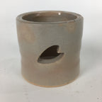 Japanese Ceramic Ladle Rest Lid Stand Tea Ceremony Vtg Petal Gray Futaoki TG163