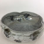 Japanese Ceramic Large Bowl Vtg Kyoyaki Pottery White Brown Oobachi PX548