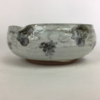 Japanese Ceramic Large Bowl Vtg Kyoyaki Pottery White Brown Oobachi PX548