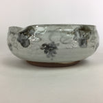 Japanese Ceramic Large Bowl Vtg Kyoyaki Pottery White Brown Oobachi PX548
