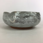 Japanese Ceramic Large Bowl Vtg Kyoyaki Pottery White Brown Oobachi PX548