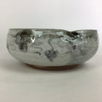 Japanese Ceramic Large Bowl Vtg Kyoyaki Pottery White Brown Oobachi PX548