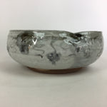 Japanese Ceramic Large Bowl Vtg Kyoyaki Pottery White Brown Oobachi PX548